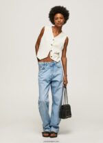 mujer chaleco tejido combinado Pepe Jeans 44JTZ346 mousse - Imagen 5