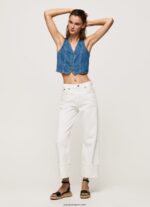 mujer chaleco vaquero cropped Pepe Jeans 44JTZ319 mezclilla - Imagen 2