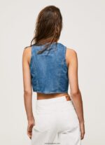 mujer chaleco vaquero cropped Pepe Jeans 44JTZ319 mezclilla - Imagen 4