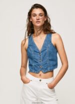 mujer chaleco vaquero cropped Pepe Jeans 44JTZ319 mezclilla - Imagen 5
