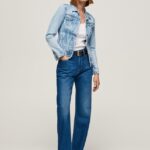 mujer chamarra de mezclilla ajustada Pepe Jeans 44JTZ102 mezclilla