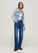 mujer chamarra de mezclilla ajustada Pepe Jeans 44JTZ102 mezclilla