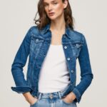 mujer chamarra de mezclilla regular fit Pepe Jeans 44JTZ138 mezclilla