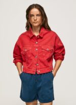 mujer chamarra de mezclilla regular fit Pepe Jeans 44JTZ141 estudio rojo - Imagen 2