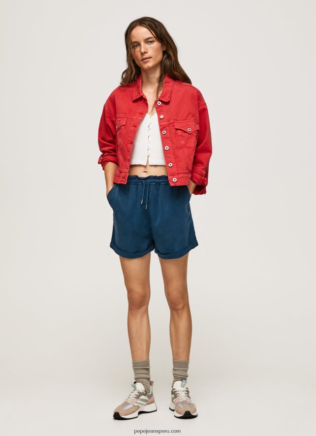 mujer chamarra de mezclilla regular fit Pepe Jeans 44JTZ141 estudio rojo - Imagen 3