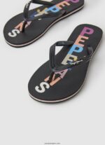 mujer Chanclas de playa con letras de rastrillo Pepe Jeans 44JTZ697 negro - Imagen 3