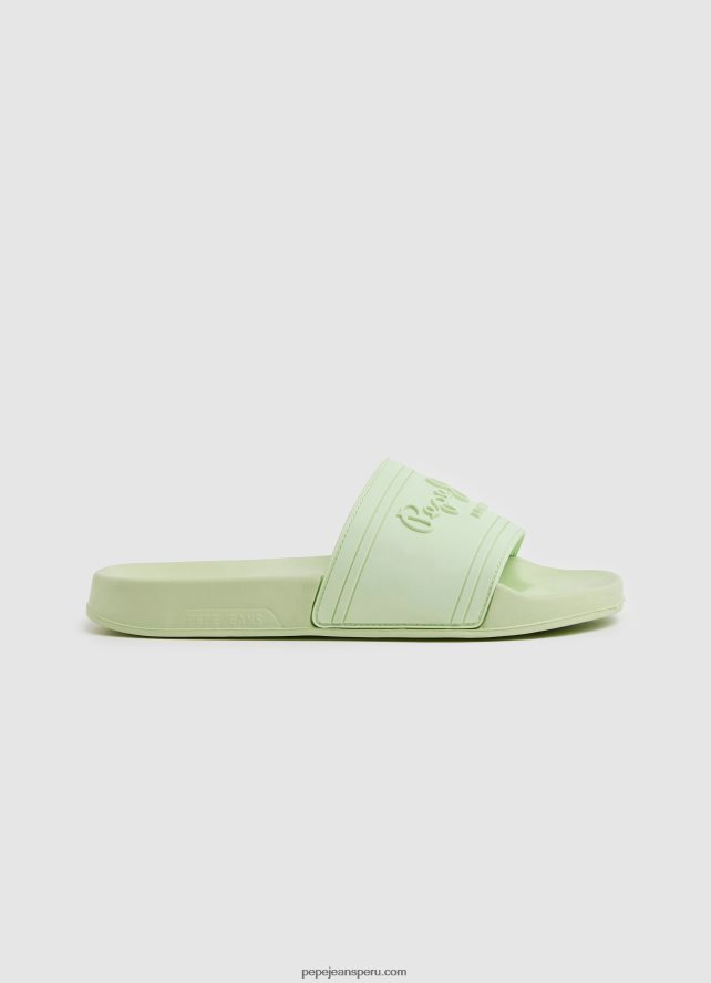 mujer chanclas de playa con logo deslizante Pepe Jeans 44JTZ688 verde fresco - Imagen 1