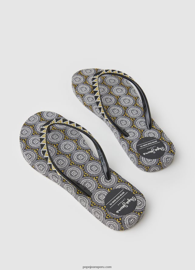 mujer chanclas de playa con monedas de rastrillo Pepe Jeans 44JTZ704 negro - Imagen 4