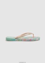 mujer chanclas de playa con rastrillo tropical Pepe Jeans 44JTZ703 mojito