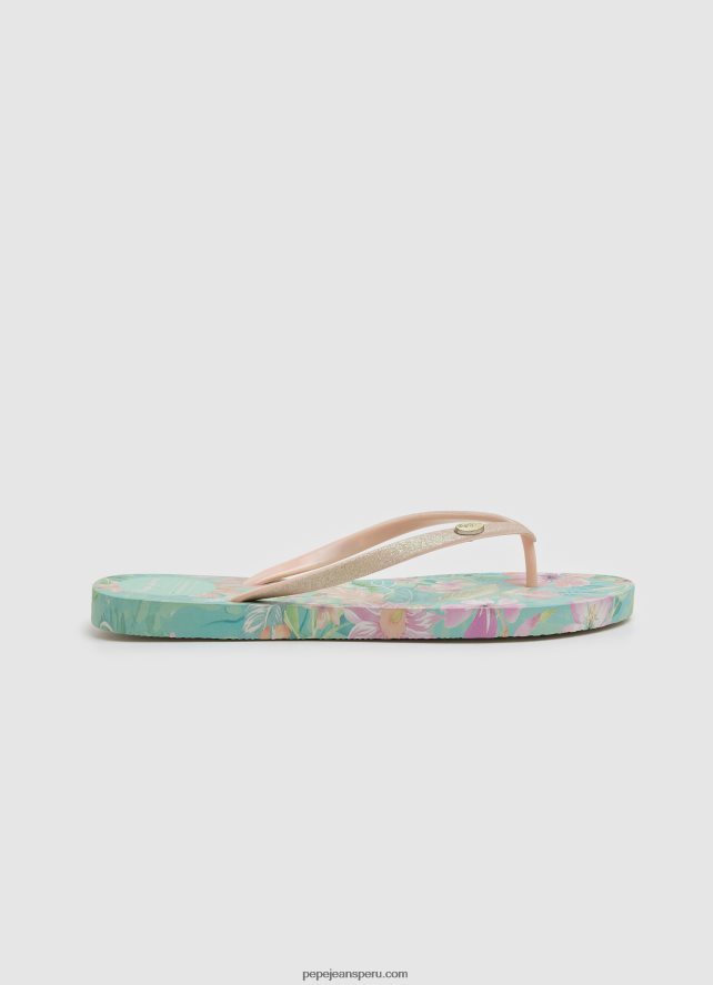 mujer chanclas de playa con rastrillo tropical Pepe Jeans 44JTZ703 mojito - Imagen 1