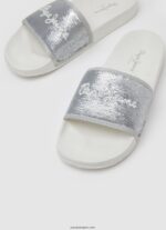 mujer Chanclas de playa Slider Sweet Pepe Jeans 44JTZ694 plata perla - Imagen 3