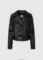 mujer chaqueta biker con hombreras hombreras Pepe Jeans 44JTZ116 negro - Imagen 5