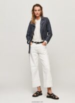 mujer chaqueta biker de piel de cordero Pepe Jeans 44JTZ113 océano - Imagen 2