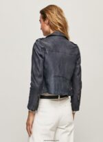 mujer chaqueta biker de piel de cordero Pepe Jeans 44JTZ113 océano - Imagen 4