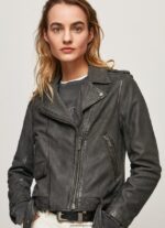 mujer chaqueta biker de piel de cordero Pepe Jeans 44JTZ114 negro - Imagen 3