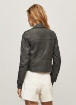 mujer chaqueta biker de piel de cordero Pepe Jeans 44JTZ114 negro - Imagen 4