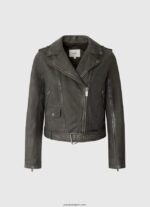mujer chaqueta biker de piel de cordero Pepe Jeans 44JTZ114 negro - Imagen 5