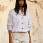 mujer chaqueta de algodón calado Pepe Jeans 44JTZ142 blanco