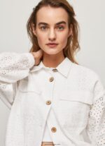 mujer chaqueta de algodón calado Pepe Jeans 44JTZ142 blanco - Imagen 4