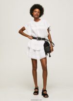 mujer falda con detalles de encaje Pepe Jeans 44JTZ488 blanco