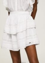 mujer falda con detalles de encaje Pepe Jeans 44JTZ488 blanco - Imagen 3