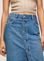 mujer falda midi de mezclilla de algodón Pepe Jeans 44JTZ100 mezclilla - Imagen 3