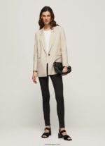 mujer jeans ajustados con cintura alta Pepe Jeans 44JTZ55 mezclilla