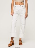 mujer jeans color avellana de talle alto Pepe Jeans 44JTZ2 mezclilla - Imagen 2