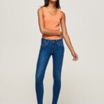mujer jeans pitillo con tiro medio Pepe Jeans 44JTZ50 mezclilla