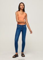 mujer jeans pitillo con tiro medio Pepe Jeans 44JTZ50 mezclilla