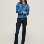 mujer jeans rectos con cintura baja de venus Pepe Jeans 44JTZ37 mezclilla