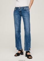 mujer jeans rectos de tiro bajo alex Pepe Jeans 44JTZ24 mezclilla - Imagen 2