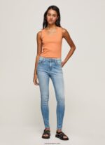 mujer jeans regent de talle alto Pepe Jeans 44JTZ52 mezclilla