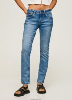 mujer jeans saturn de tiro medio Pepe Jeans 44JTZ22 mezclilla - Imagen 2