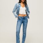 mujer jeans saturn de tiro medio Pepe Jeans 44JTZ22 mezclilla