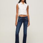 mujer jeans venus de corte regular y tiro bajo Pepe Jeans 44JTZ30 mezclilla