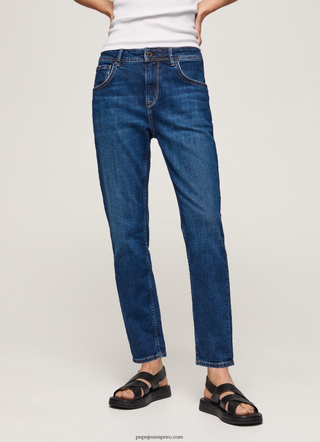mujer jeans violeta mom carrot fit de cintura alta Pepe Jeans 44JTZ81 mezclilla - Imagen 2