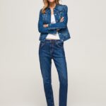 mujer jeans violeta mom carrot fit de cintura alta Pepe Jeans 44JTZ81 mezclilla