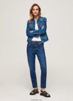 mujer jeans violeta mom carrot fit de cintura alta Pepe Jeans 44JTZ81 mezclilla