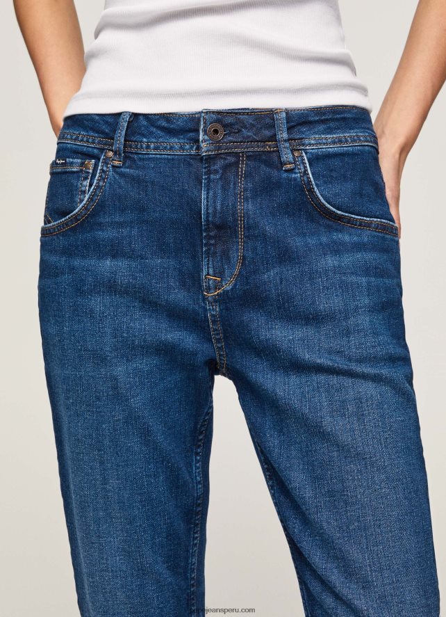 mujer jeans violeta mom carrot fit de cintura alta Pepe Jeans 44JTZ81 mezclilla - Imagen 3