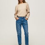 mujer jeans violeta mom carrot fit de cintura alta Pepe Jeans 44JTZ82 mezclilla