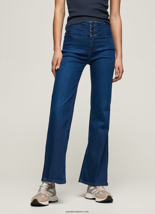 mujer jeans Willa acampanados de talle alto Pepe Jeans 44JTZ62 mezclilla - Imagen 2