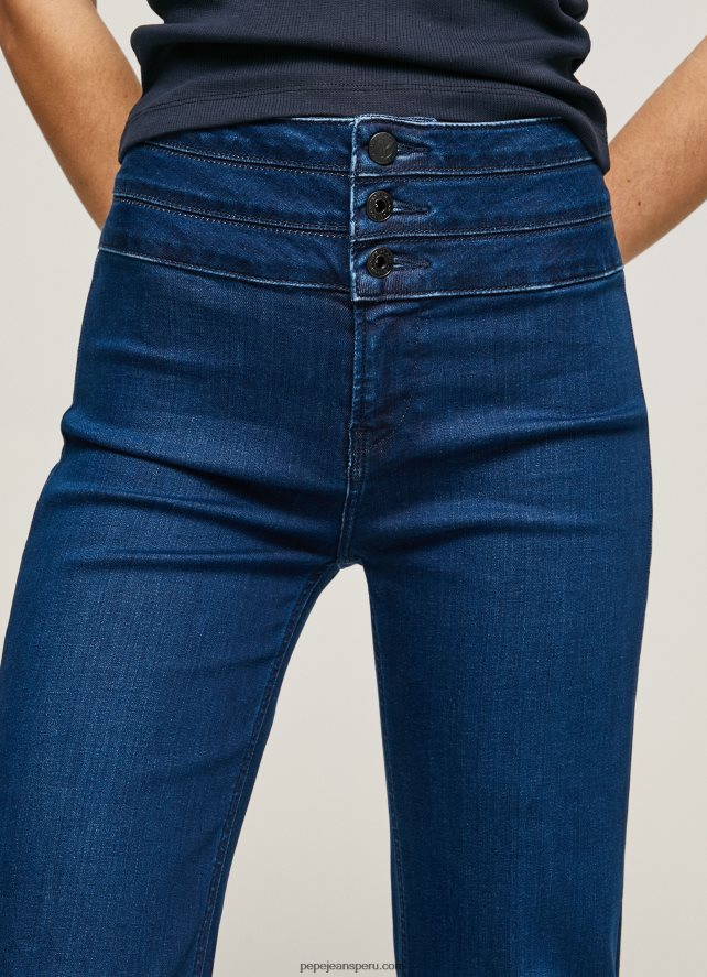 mujer jeans Willa acampanados de talle alto Pepe Jeans 44JTZ62 mezclilla - Imagen 3