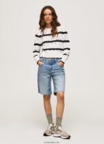 mujer jersey calado con motivo de rayas Pepe Jeans 44JTZ251 mousse - Imagen 2