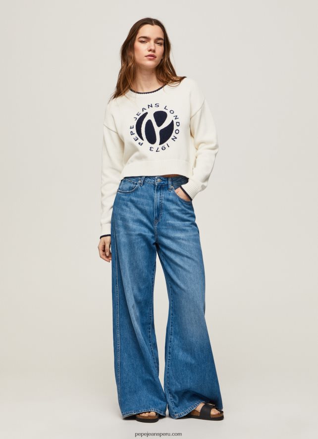 mujer jersey de algodón con logo estampado Pepe Jeans 44JTZ253 blanco - Imagen 2