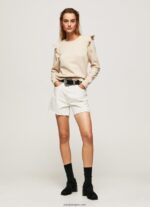 mujer jersey de algodón con volantes Pepe Jeans 44JTZ284 fuerte - Imagen 2