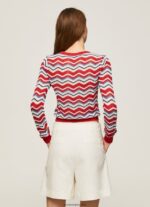 mujer jersey de corte estándar en zig-zag Pepe Jeans 44JTZ227 estudio rojo - Imagen 4