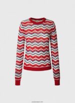 mujer jersey de corte estándar en zig-zag Pepe Jeans 44JTZ227 estudio rojo - Imagen 5