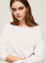 mujer jersey de corte relajado con cuello barco Pepe Jeans 44JTZ256 blanco - Imagen 3