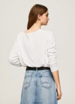 mujer jersey de corte relajado con cuello barco Pepe Jeans 44JTZ256 blanco - Imagen 4